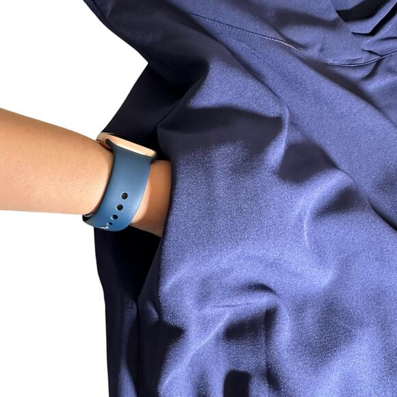 Tahari ASL New Women's V Neck Front Twist Dress Navy Blue 4 Minimalist Classic - Picture 9 of 12